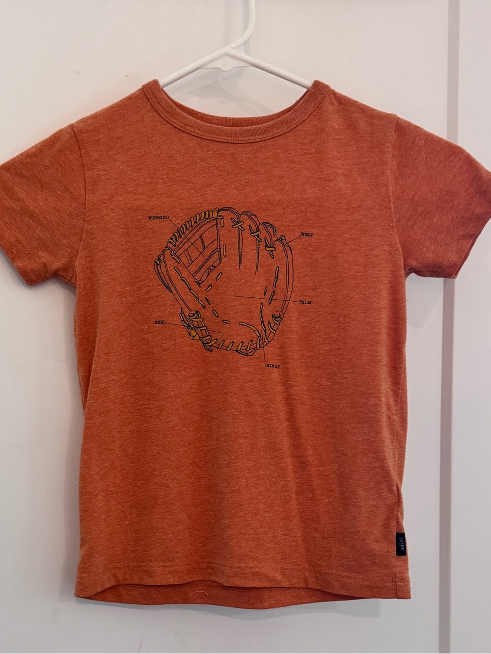 Crewcuts Orange Graphic Tee with Baseball Glove Illustration